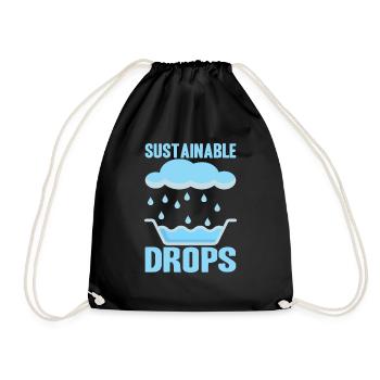 Rainwater tank - collecting rainwater - Drawstring Bag - black - Front