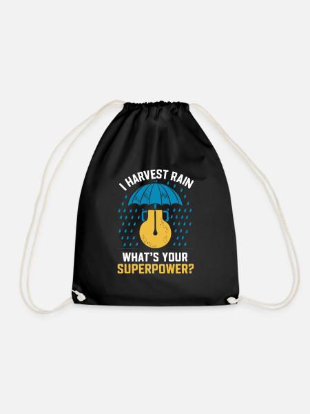 Rainwater tank - collecting rainwater - Drawstring Bag - black