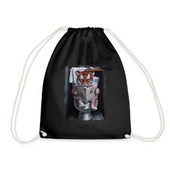 Tigertoilette Geschenk - Turnbeutel - Schwarz - Vorne