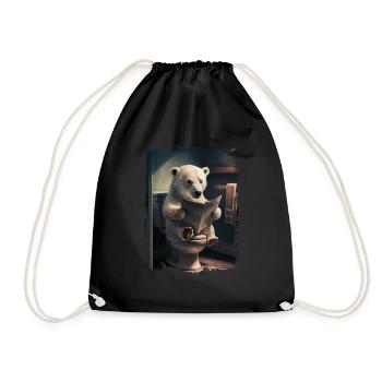 Eisbär Polar Geschenk - Turnbeutel - Schwarz - Vorne