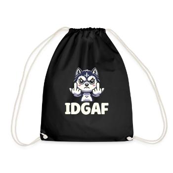Siberian Husky Idgaf - Turnbeutel - Schwarz - Vorne
