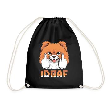 Pomeranian Idgaf - Turnbeutel - Schwarz - Vorne