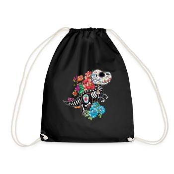 Squelette De Dinosaure Muertos Jour De La Mort Halloween - Sac de sport léger - noir - Devant