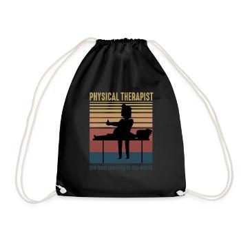 USA physical therapist Rretro Student - Drawstring Bag - black - Front