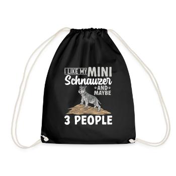 Zwergschnauzer Hund Schnauzer - Turnbeutel - Schwarz - Vorne
