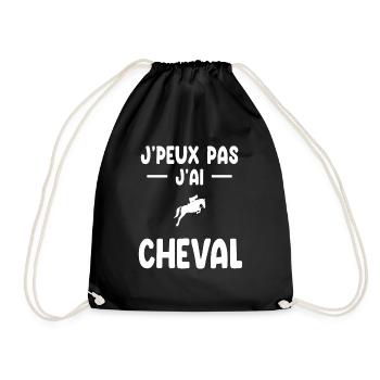 I can't I have horse man gift rider - Drawstring Bag - black - Front