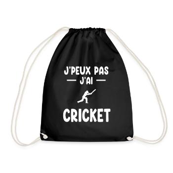I Can't I Have Cricket Gift Batsman - Drawstring Bag - black - Front