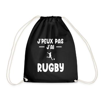 I can't I have rugby gift rugby player - Drawstring Bag - black - Front