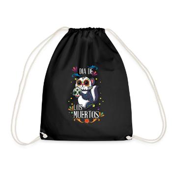 Süßes Kawaii Eichhörnchen Muertos Tag der Toten Halloween - Turnbeutel - Schwarz - Vorne