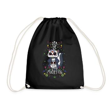 Süße Kawaii Blumen Muertos Tag Des Toten Halloween - Turnbeutel - Schwarz - Vorne