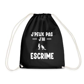 I can't I fencing gift fencer - Drawstring Bag - black - Front