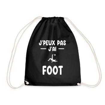 Ich kann nicht ich habe Fußball Geschenk Fußballer - Turnbeutel - Schwarz - Vorne