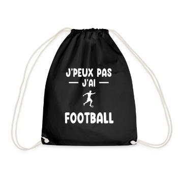Ich kann nicht ich habe Fußball Geschenk Fußballer - Turnbeutel - Schwarz - Vorne