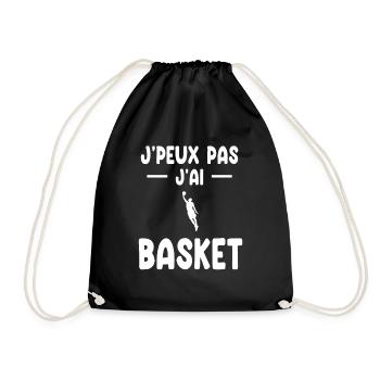 I can't I have basketball gift basketball player - Drawstring Bag - black - Front