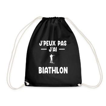 Ich kann nicht haben Ich Biathlon Geschenk Biathlet - Turnbeutel - Schwarz - Vorne