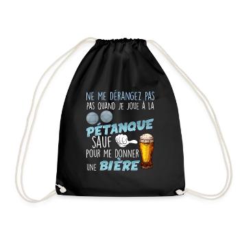 Pétanque und Bier Humor Papa Papy - Turnbeutel - Schwarz - Vorne
