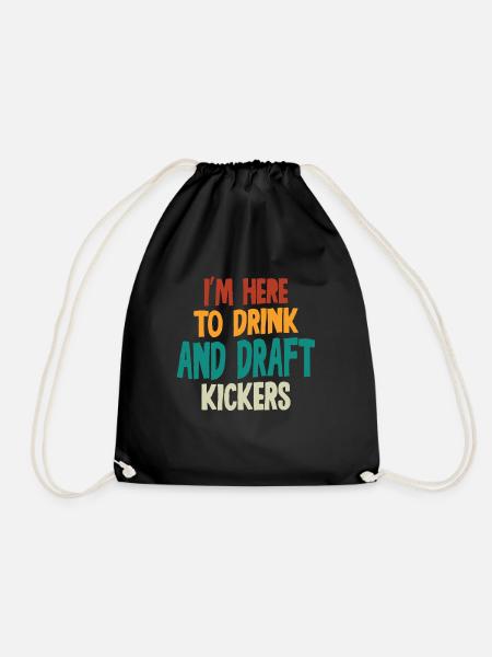 Fantasy Football Party Drink Draft Kickers Funny - Turnbeutel - Schwarz