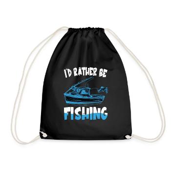 I'd Rather Be Fishing Lover Expert Fishermen - Drawstring Bag - black - Front