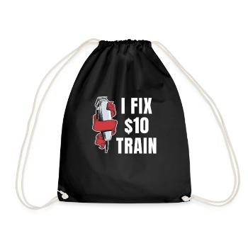 I repair $10 haircuts. Funny - Drawstring Bag - black - Front