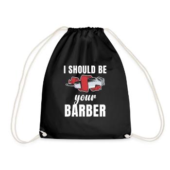 I Should Be Your Barber Funny Mustache - Drawstring Bag - black - Front