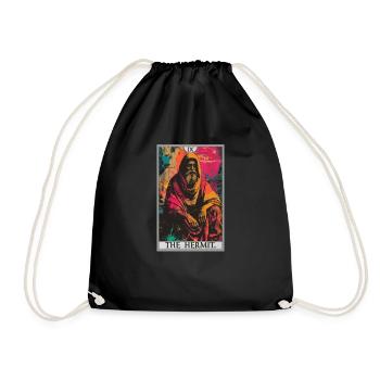 Tarot Cards Tarot Card The Hermit The Hermit - Drawstring Bag - black - Front
