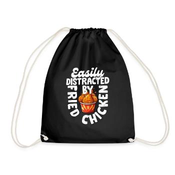Facilement disréagi par la friture de poulet frit - Sac de sport léger - noir - Devant