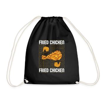Fried Chicken Fast Food Fry Wings - Turnbeutel - Schwarz - Vorne