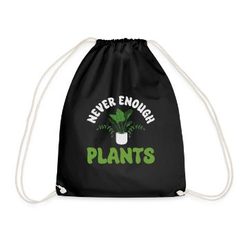 Never Enough Plants - Drawstring Bag - black - Front