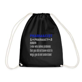 Future Vintage Retro Pharmacist Pharmacy Tech - Drawstring Bag - black - Front