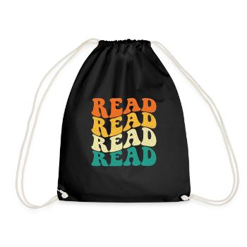 Lesen Lesen Lesen Lesen Lesen - Book Lover Bookworm - Turnbeutel - Schwarz - Vorne