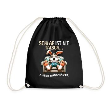 Bin Müde Faul Lustige Schlafanzug Morgenmuffel - Turnbeutel - Schwarz - Vorne