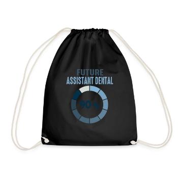 Future Vintage Retro Assistant Dental Surgery - Drawstring Bag - black - Front