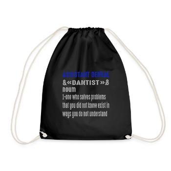 Future Vintage Retro Assistant Dental Surgery - Drawstring Bag - black - Front