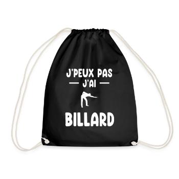Ich kann nicht Ich habe Billard Billard Geschenk Billard Spieler - Turnbeutel - Schwarz - Vorne
