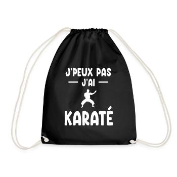 I can't I karate gift karateka - Drawstring Bag - black - Front