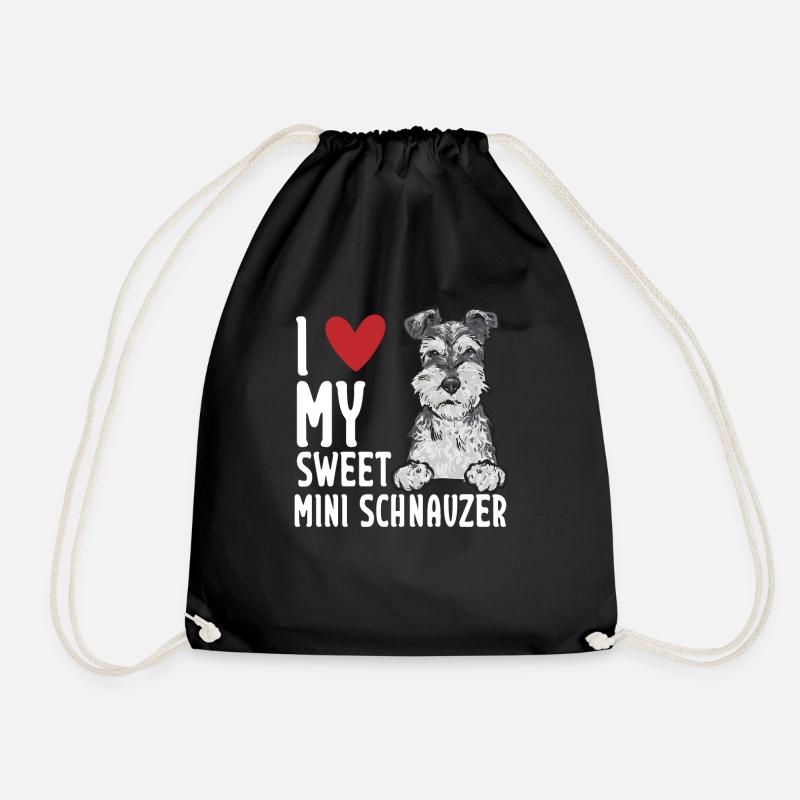 Zwergschnauzer Hund Schnauzer - Turnbeutel - Schwarz