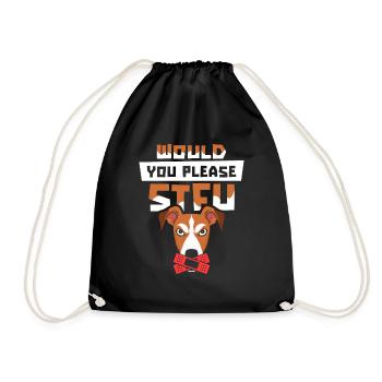 Greyhound Windhund Stfu Would You Please Shut Up - Drawstring Bag - black - Front