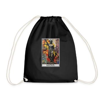 Tarotkarten Tarotkarte Justice Gerechtigkeit - Turnbeutel - Schwarz - Vorne