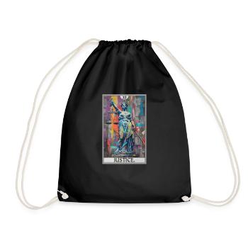 Tarotkarten Tarotkarte Justice Gerechtigkeit - Turnbeutel - Schwarz - Vorne
