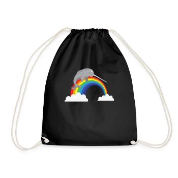 NarvalRainbow LGBTQ Drôle Baleine Gros Poisson Océan - Sac de sport léger - noir - Devant