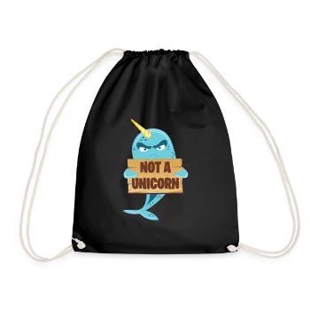 Kein Einhorn T-Shirt - Lustiges Narwalfisch Meer Wortspiel - Turnbeutel - Schwarz - Vorne
