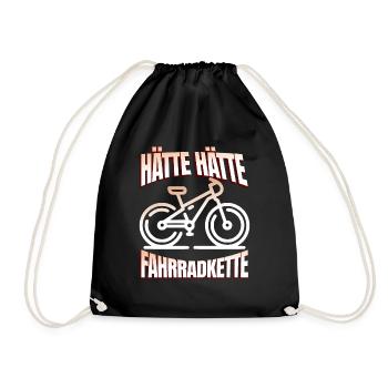 Lustiges Radfahrer - Hätte Hätte Fahrradkette - Turnbeutel - Schwarz - Vorne