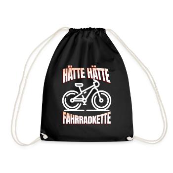 Lustiges Radfahrer - Hätte Hätte Fahrradkette - Turnbeutel - Schwarz - Vorne