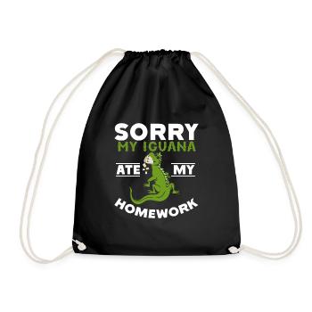 Iguanian Reptile Lover Herpetologist - Drawstring Bag - black - Front