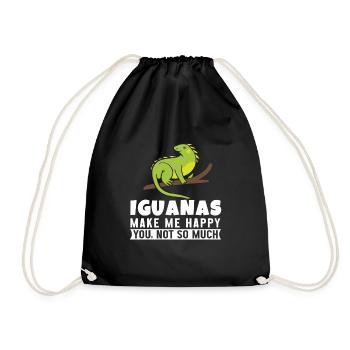 Iguanian Reptile Lover Herpetologist - Drawstring Bag - black - Front