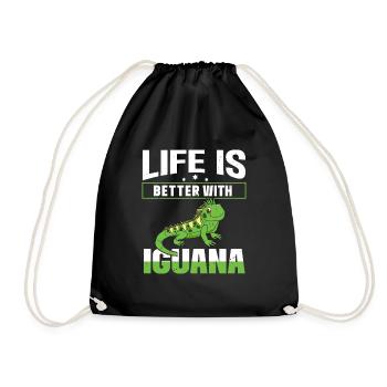 Iguanian Reptile Lover Herpetologist - Drawstring Bag - black - Front
