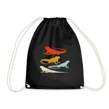 Iguanian Reptile Lover Herpetologist - Drawstring Bag - black - Front