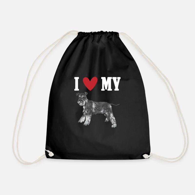 Zwergschnauzer Hund Schnauzer - Turnbeutel - Schwarz