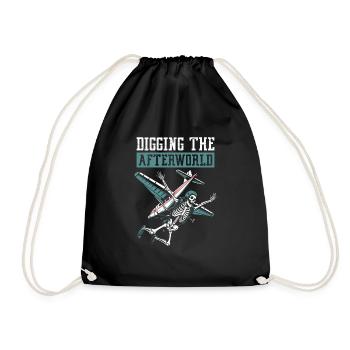 Parachutist Skydiving Skeleton - Drawstring Bag - black - Front