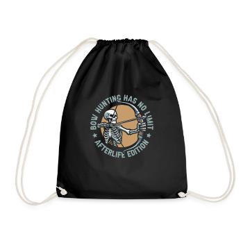 Bow Hunting Bow Hunter Skeleton - Drawstring Bag - black - Front